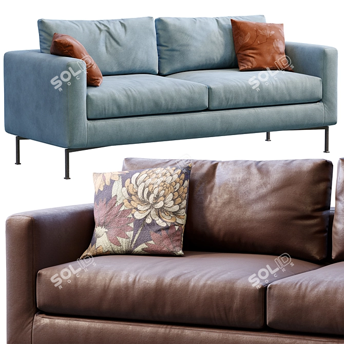 Livingdivani Leather Sofa Box 4K 3D model image 3