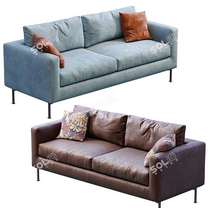 Livingdivani Leather Sofa Box 4K 3D model image 4