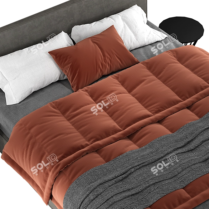 Sleek Minotti Roger Bed 3D model image 2