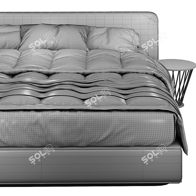 Sleek Minotti Roger Bed 3D model image 4