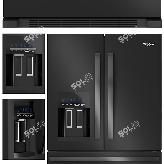 Whirlpool Black Stainless Kitchen Set 3D model image 2