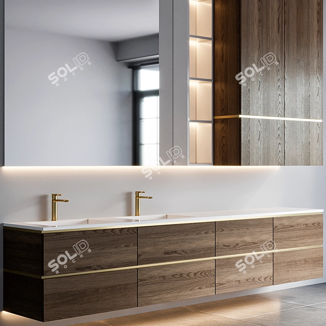 Modern Bathroom Furniture Set with Graff Phase Faucet 3D model image 2