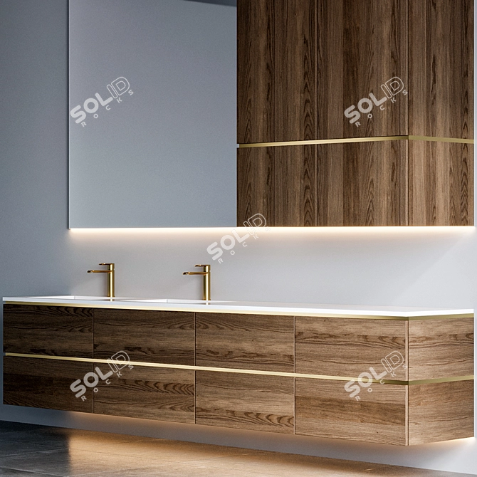 Modern Bathroom Furniture Set with Graff Phase Faucet 3D model image 3