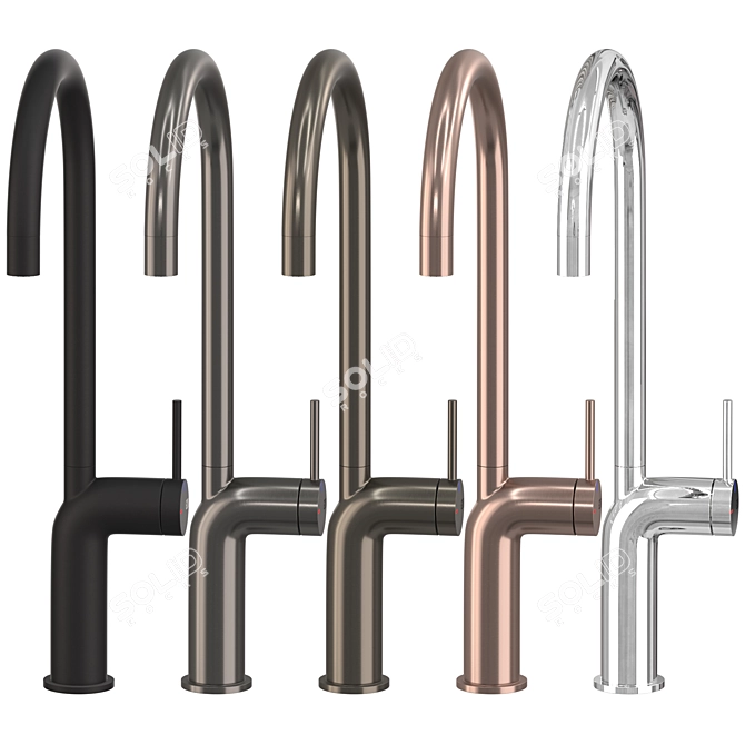 Gessi Stelo Modern Kitchen Tap 3D model image 2