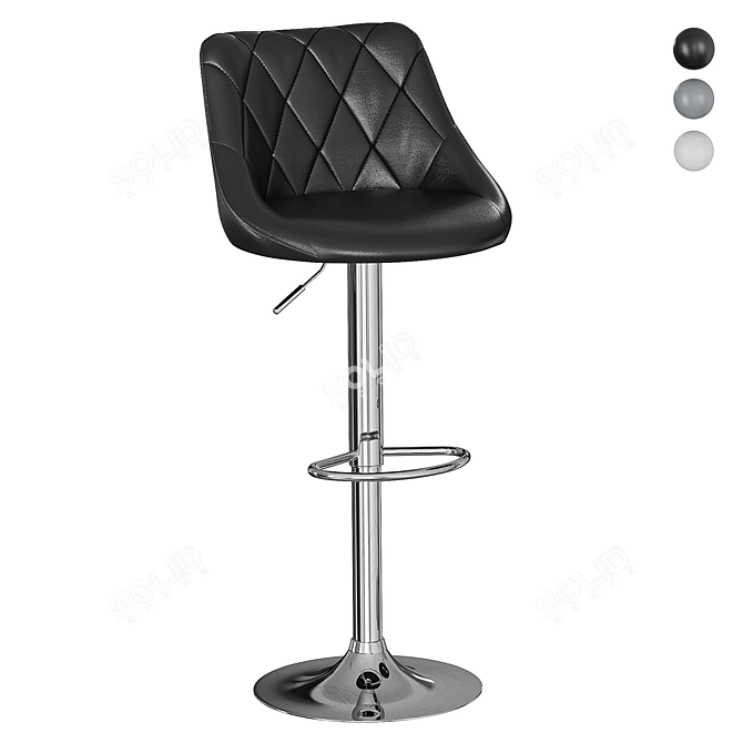 Saloon Bar Stool Vegan Leather 3D model image 1