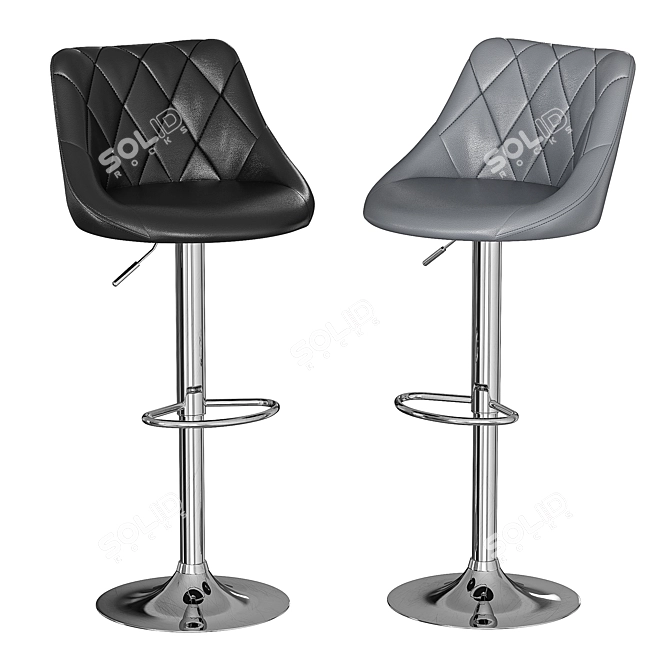 Saloon Bar Stool Vegan Leather 3D model image 5