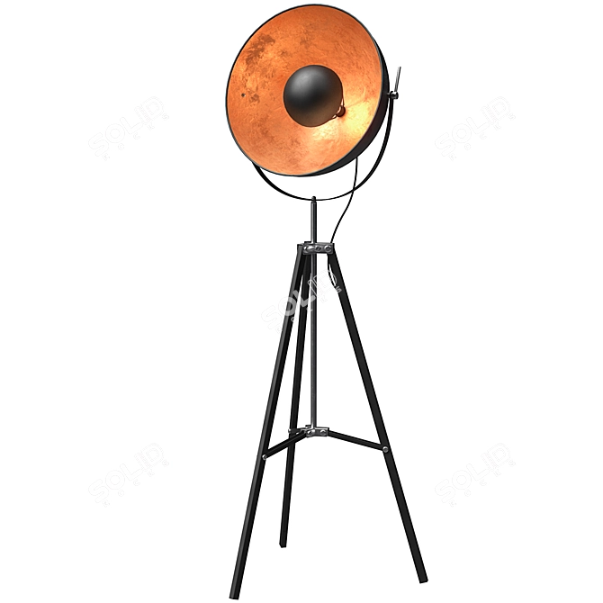 Modern Chicago Floor Lamp, Black 3D model image 1