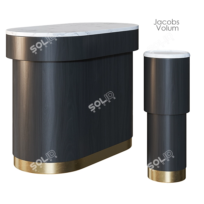 Modern Volumetric Side Table by Jacobs 3D model image 1