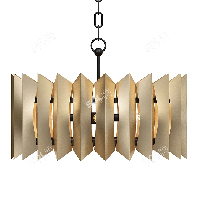 Elegant Quill Chandelier Light Fixture 3D model image 1