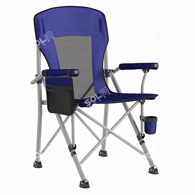 Folding Camping Chair with Adjustable Materials 3D model image 2
