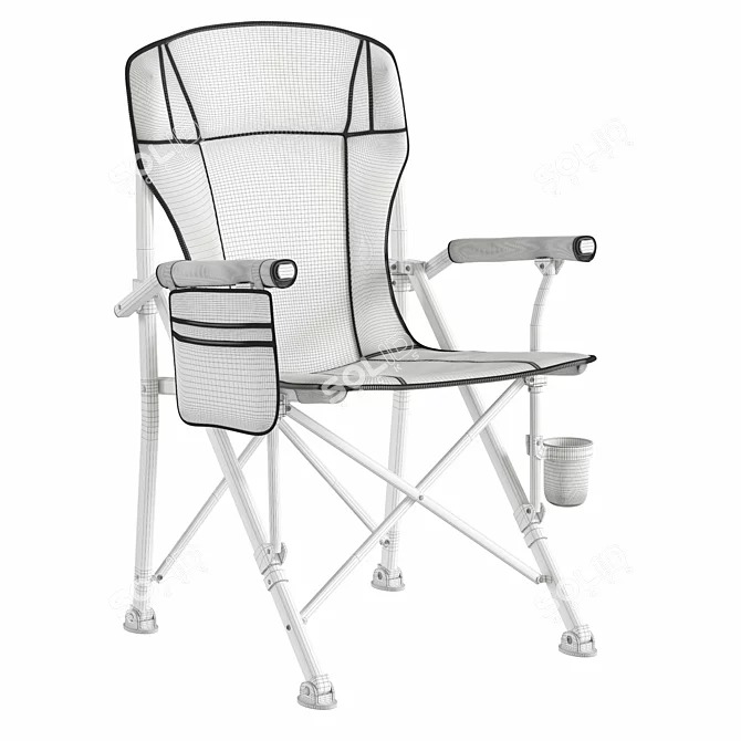 Folding Camping Chair with Adjustable Materials 3D model image 6