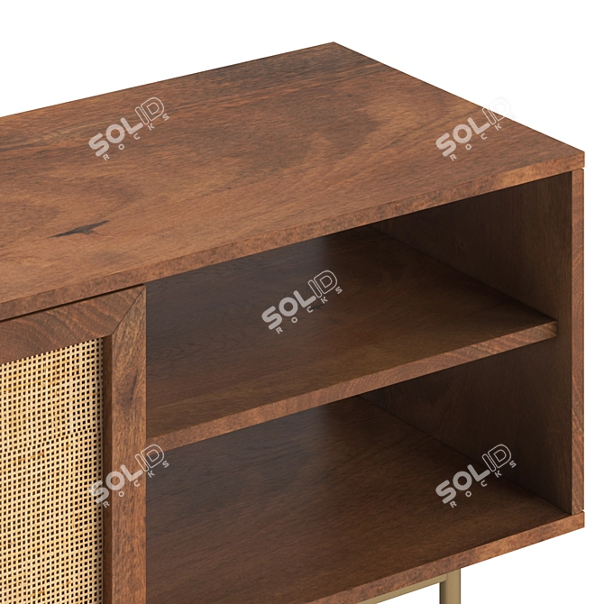 Modern Curtis TV Stand in Black 3D model image 4