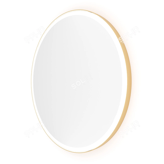 Airon Gold Round Brass Mirror 3D model image 1