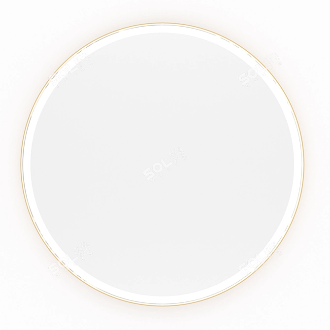 Airon Gold Round Brass Mirror 3D model image 2
