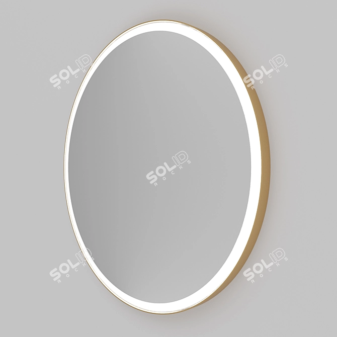 Airon Gold Round Brass Mirror 3D model image 3