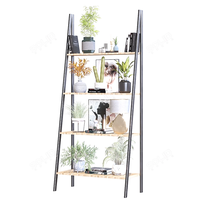 Modern Shelf Set for Decor 3D model image 4