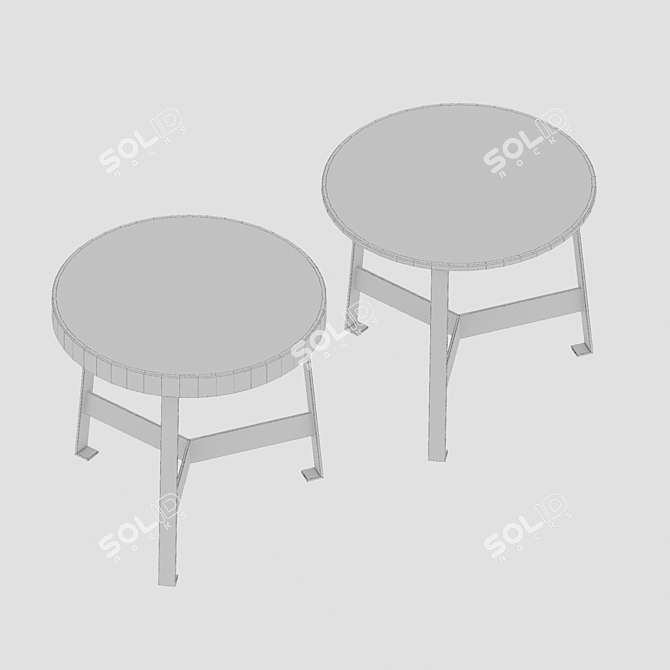 Kanaha Round Table Set 3D model image 3