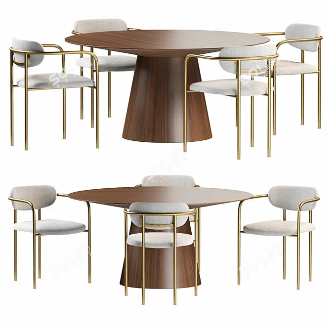 Modern Dining Set by Stylemeghd 3D model image 1