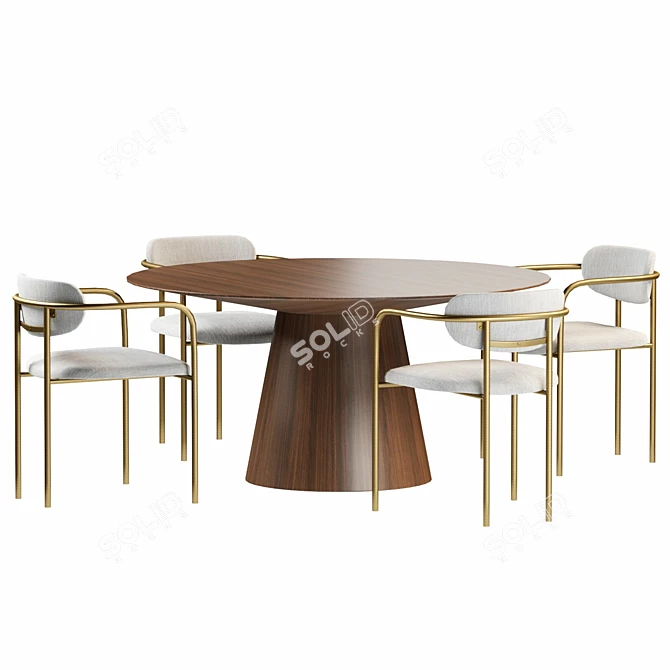 Modern Dining Set by Stylemeghd 3D model image 2