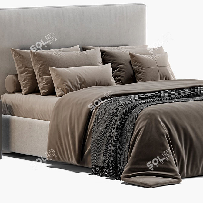 Meridiani Stone Plus 3D Bed 3D model image 2