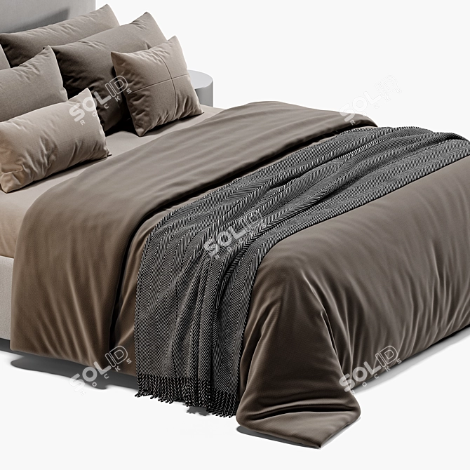 Meridiani Stone Plus 3D Bed 3D model image 3