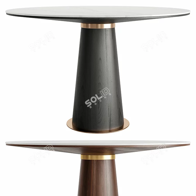 Homary Mid Century Round Dining Table 3D model image 2