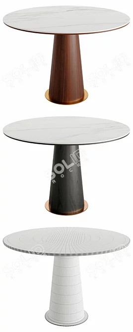 Homary Mid Century Round Dining Table 3D model image 3