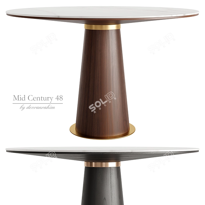 Homary Mid Century Round Dining Table 3D model image 4