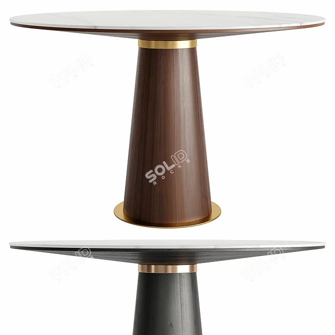 Homary Mid Century Round Dining Table 3D model image 5