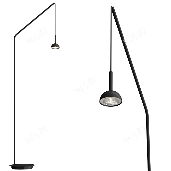Sleek LED Reading Floor Lamp 3D model image 1