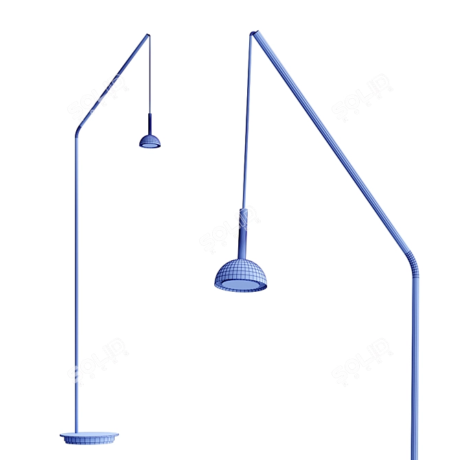 Sleek LED Reading Floor Lamp 3D model image 4