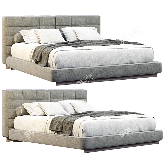 Sleek Modern Lanwrence Bed Design 3D model image 1