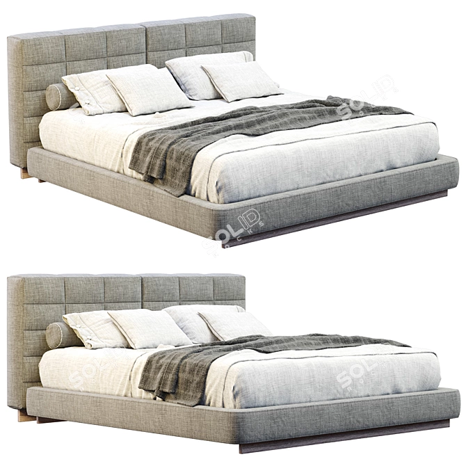 Sleek Modern Lanwrence Bed Design 3D model image 3