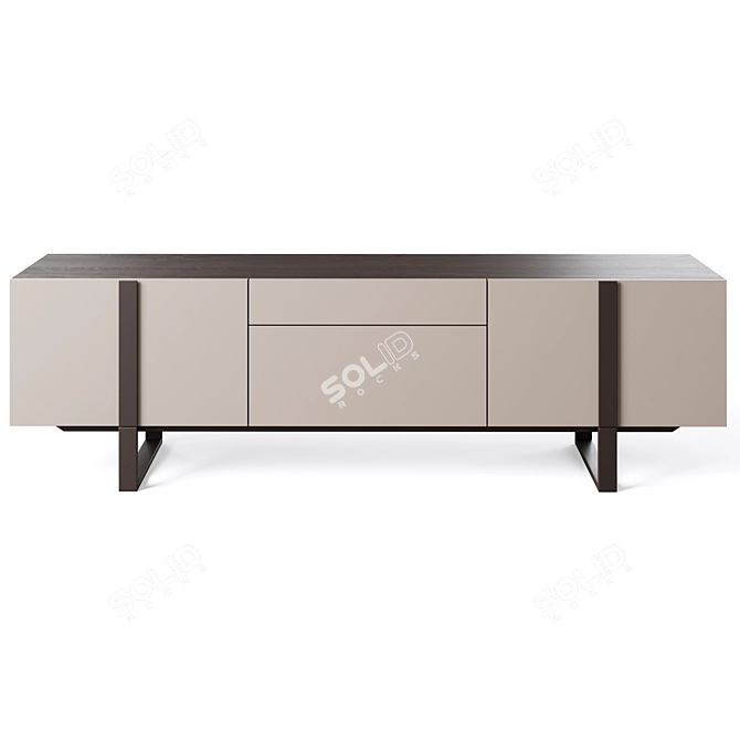 Elegant Grey TV Stand, Spacious 3D model image 2