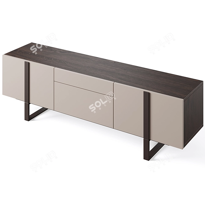 Elegant Grey TV Stand, Spacious 3D model image 4