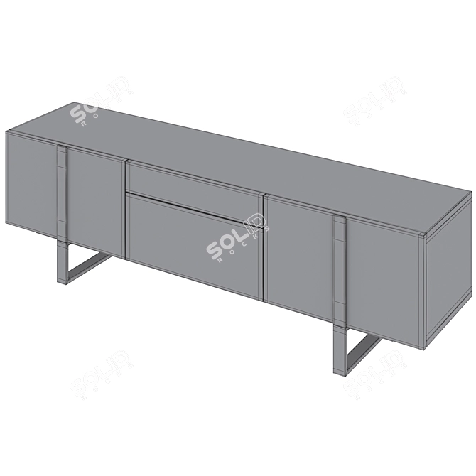 Elegant Grey TV Stand, Spacious 3D model image 5