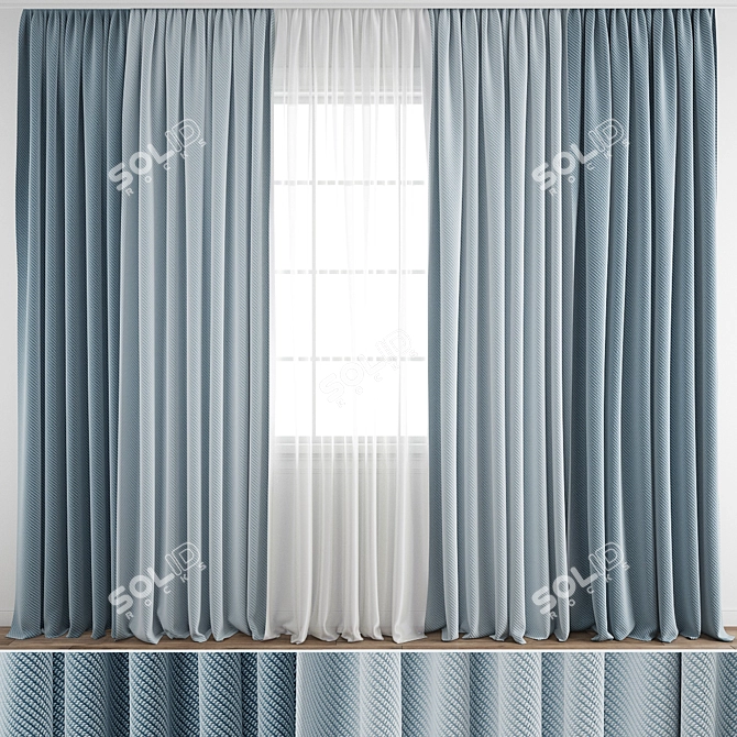 Polygonal Curtain Model Set 3D model image 1