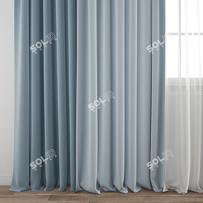 Polygonal Curtain Model Set 3D model image 2