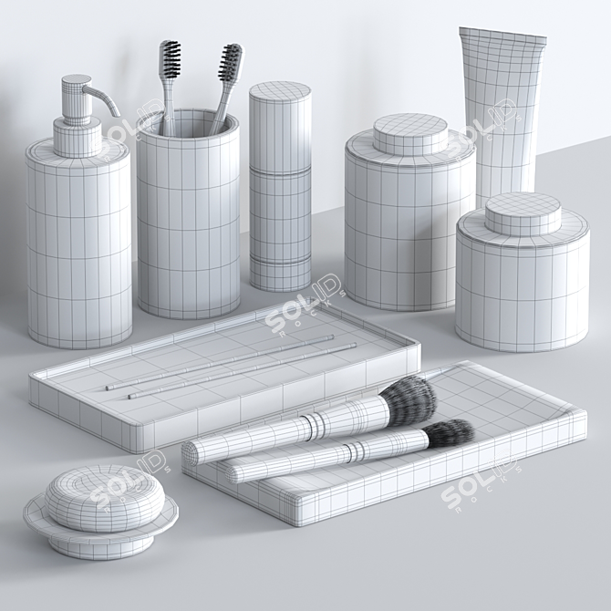 Bertocci Carrarino Marble Bathroom Set 3D model image 3