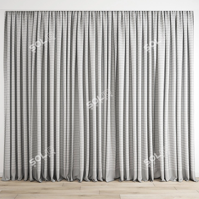 Premium 3D Curtain Model Set 3D model image 3