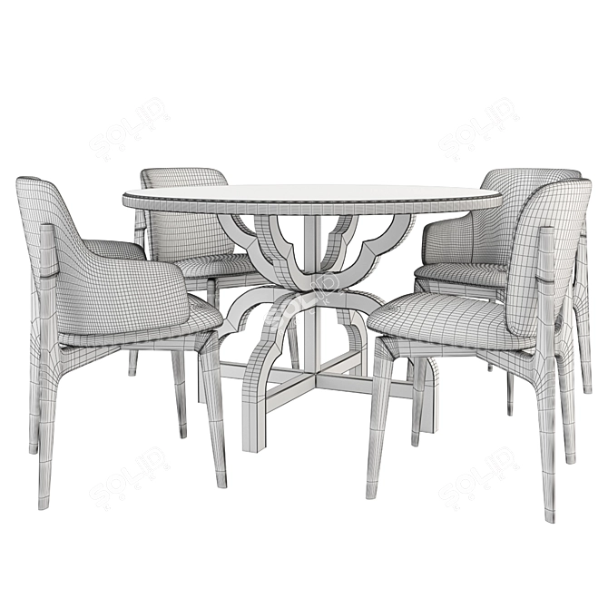 Modern Fusion Dining Set 3D model image 3