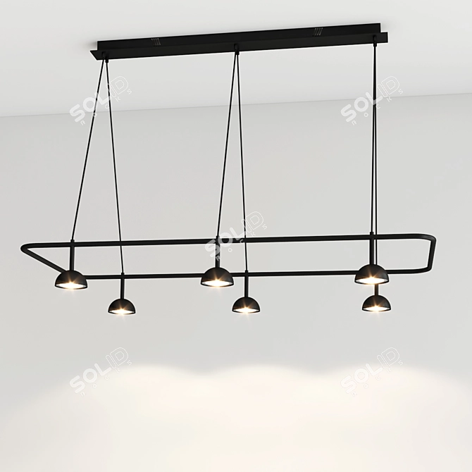 Modern LED Metal Chandelier Estiluz 3D model image 2