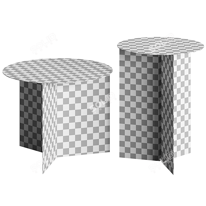 Modern Origami Steel Side Tables 3D model image 3