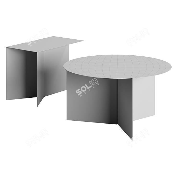 Geometric Steel Origami Inspired Tables 3D model image 2