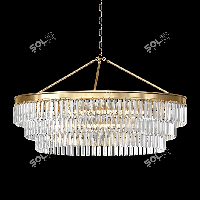 Bronze Faceted Prism Chandelier 3D model image 1