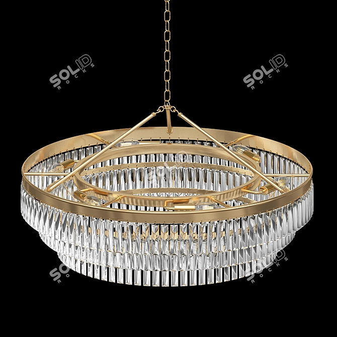 Bronze Faceted Prism Chandelier 3D model image 2