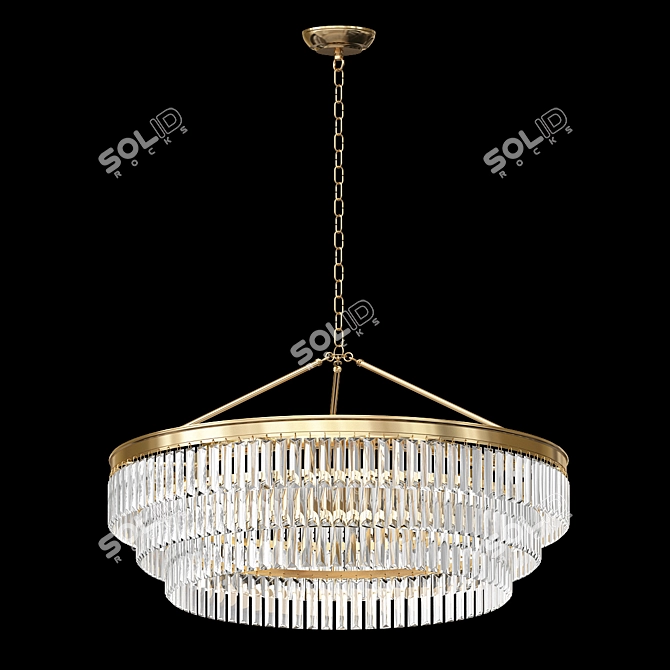 Bronze Faceted Prism Chandelier 3D model image 3