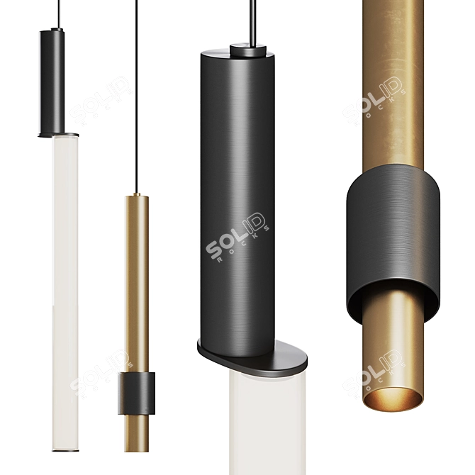 Corner Design Pendant Light Set 3D model image 1