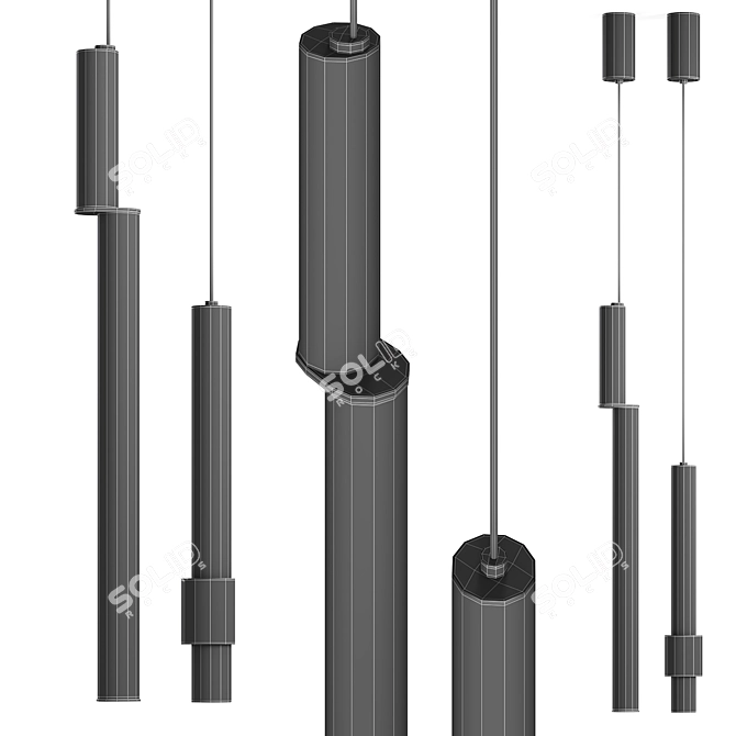 Corner Design Pendant Light Set 3D model image 2
