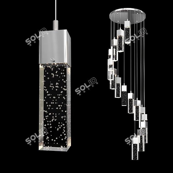 Modern Chrome LED Pendant Light 3D model image 1